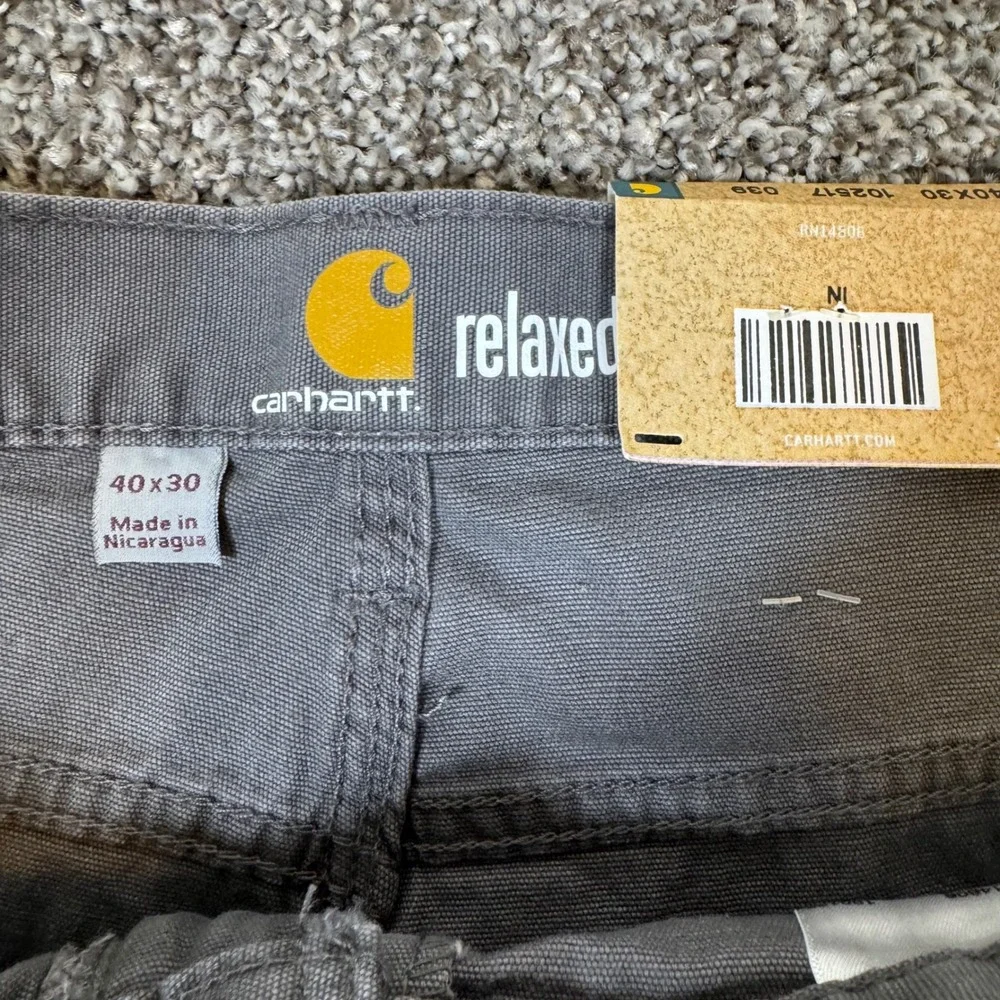 Carhartt Rugged‎ Flex Canvas Five-Pocket Jean 102517-039 Shadow Gray 40x30 Mens